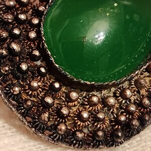ANTIQUE CHALCEDONY BROOCH WITH MARCASITE
